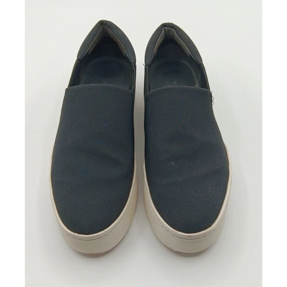 Vince Warren Sneakers Shoes Wn 7M Black Slip On Platform Nautical Preppy Travel